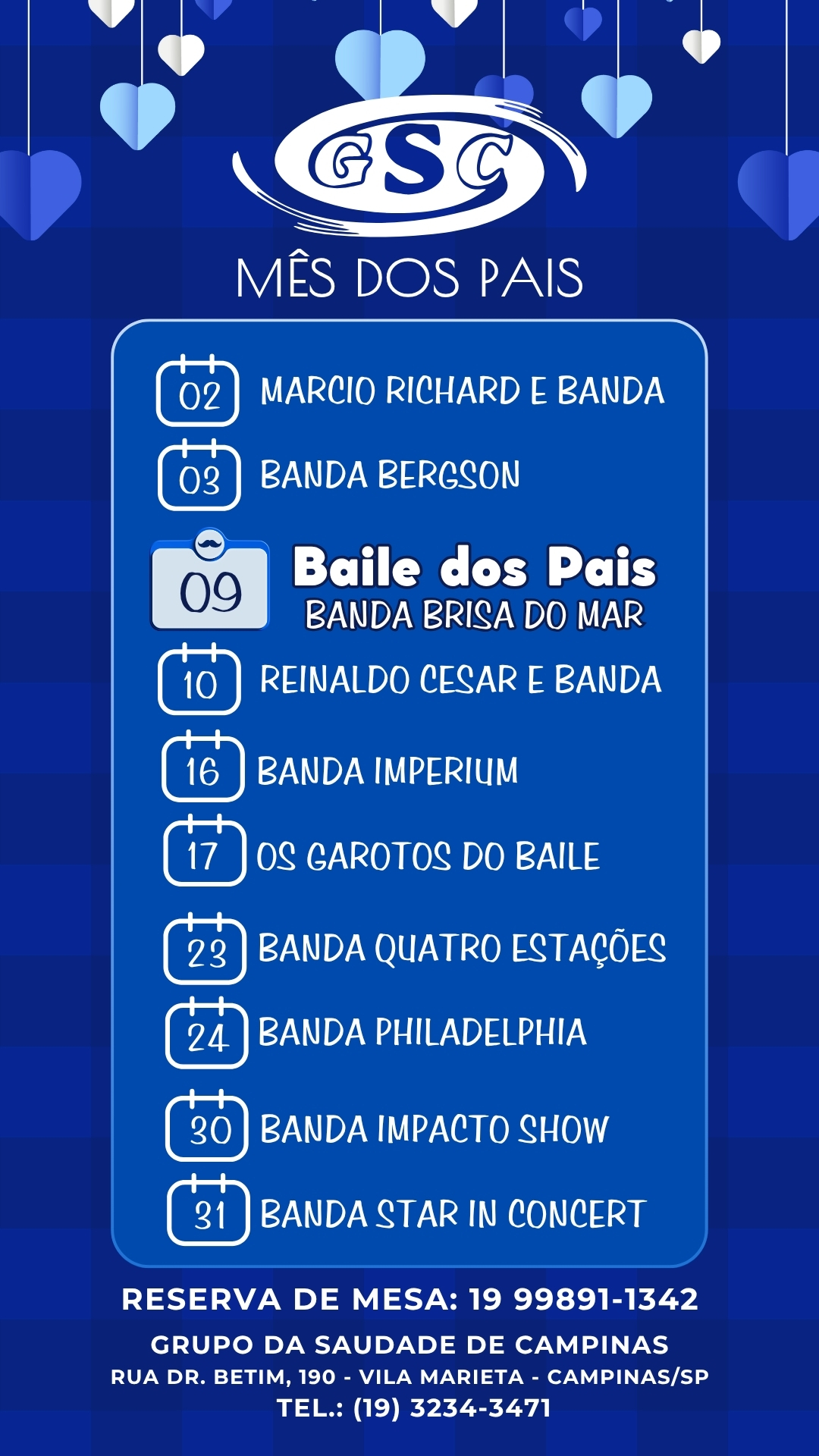 AGOSTO Programação GSC